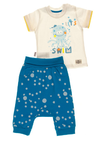 Блакитний літній комплект (футболка, штани) Miniworld