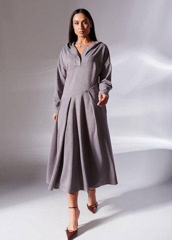 Світло-сіра кежуал сукня LibeAmore однотонна