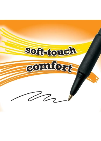 Набор шариковых ручек 12 шт автоматических Soft Feel, 1 мм. Черные (SCSF11-Blk) (BICSCSF11BK) Bic (255254346)