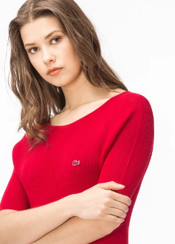 Темно-червона кежуал сукня кльош Lacoste однотонна
