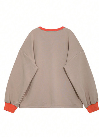 Бежевий світшот SHEIN однотонний без декору (340699850)