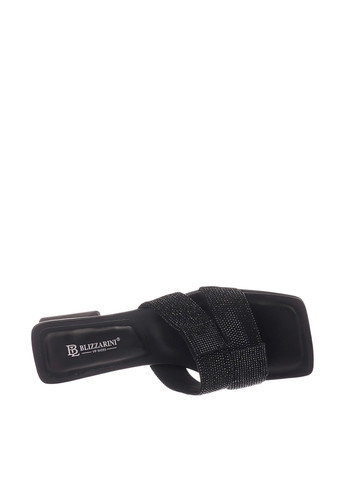 Черные шлепанцы Blizzarini со стразами