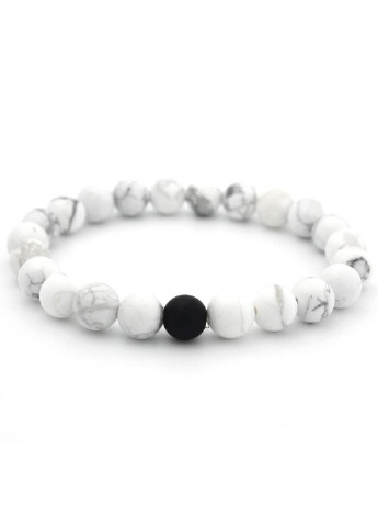 Парні браслети для закоханих з чорного та білого натурального каміння No Brand (254401080)