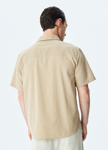 Бежевая кэжуал рубашка однотонная KOTON
