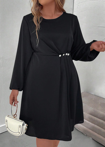 Чорна кежуал сукня SHEIN однотонна