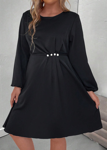 Чорна кежуал сукня SHEIN однотонна