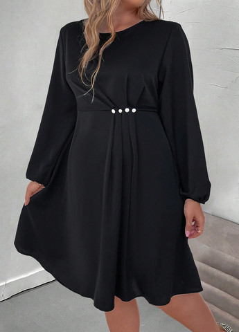 Чорна кежуал сукня SHEIN однотонна