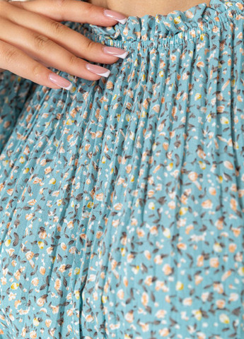 Світло-бірюзова кежуал сукня плісована Ager з квітковим принтом