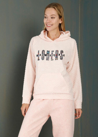 Светло-розовая всесезон пижама (худи, брюки) ECROU
