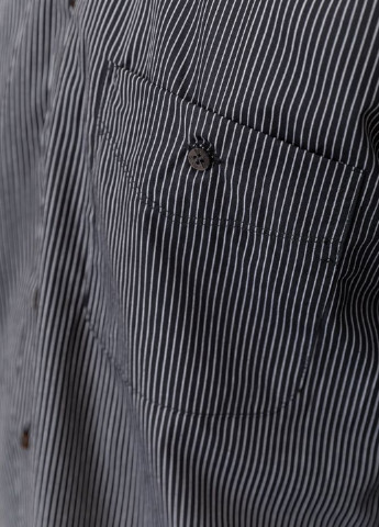 Темно-серая кэжуал рубашка в полоску Ager