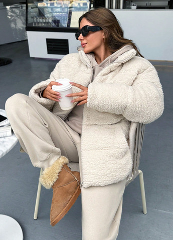 Світло-бежева зимня куртка SHEIN