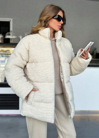 Світло-бежева зимня куртка SHEIN