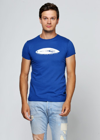 Синяя летняя футболка Rockamora