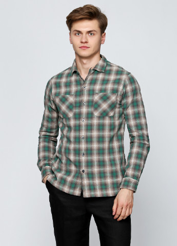 Зеленая кэжуал рубашка в клетку Ralph Lauren с длинным рукавом