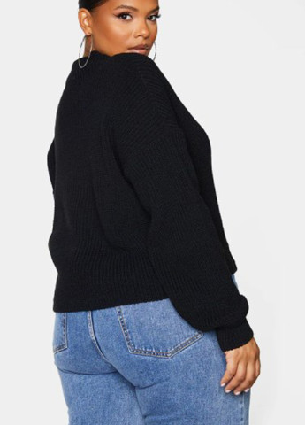 Чорний демісезонний джемпер пуловер PrettyLittleThing