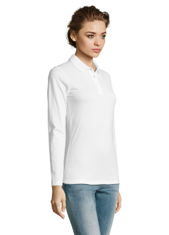 Белая женская футболка-поло Sol's однотонная