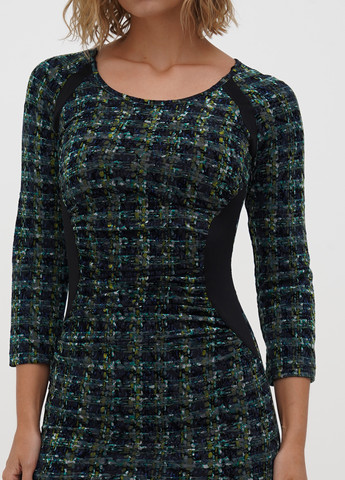 Комбінована кежуал сукня силуетна Sassofono в клітинку