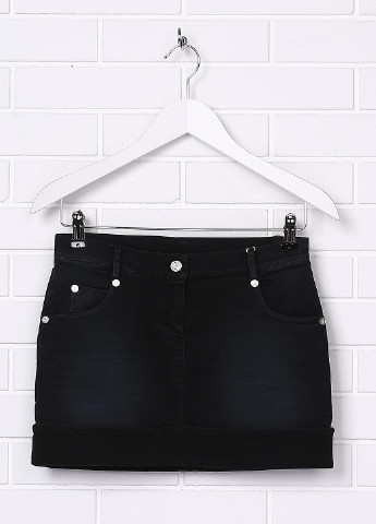 Черная джинсовая однотонная юбка Miss Blumarine мини