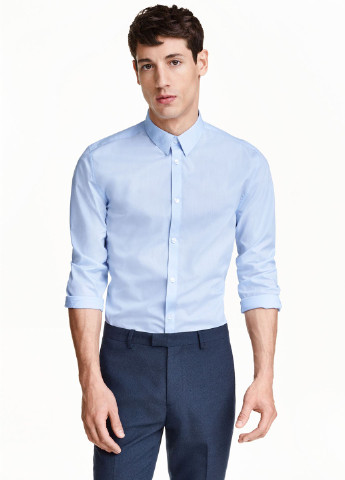 Голубой кэжуал рубашка H&M