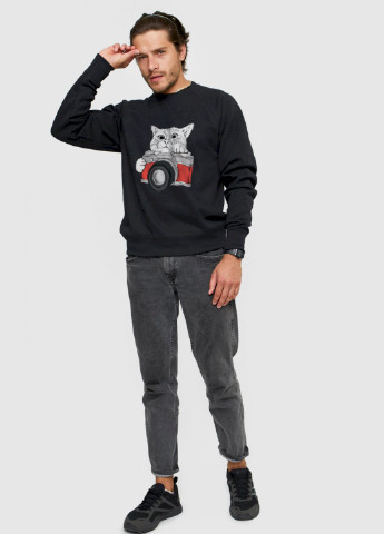 Черный свитшот мужской YAPPI рисунок (250563961)