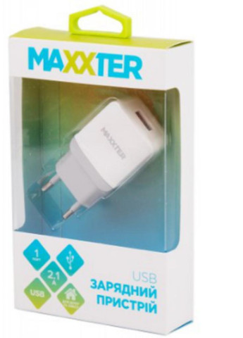 Зарядний пристрій 1 USB, 5V / 2.1A (UC-24A) Maxxter (216637336)
