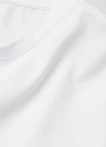 Лонгслів H&M однотонний білий кежуали трикотаж, бавовна