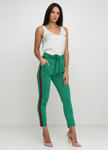 Зеленые кэжуал демисезонные зауженные брюки New Collection