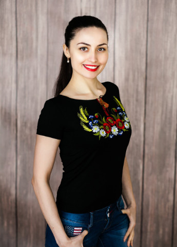 Жіноча вишита футболка Вінок з колосками Melanika (252854271)