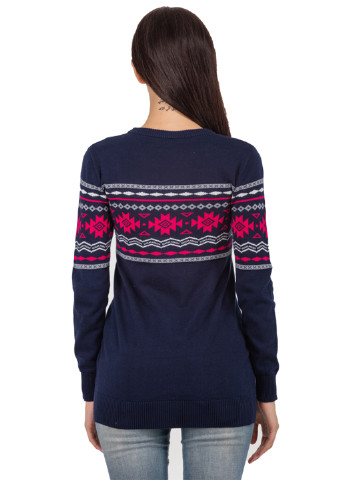 Темно-синий демисезонный пуловер джемпер Яavin