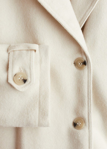 Кремове Кежуал напівпальто двобортне H&M однотонне