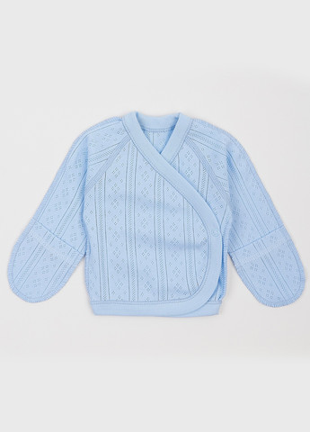 Блакитний демісезонний комплект (распашонка, повзунки, шапка) Ляля