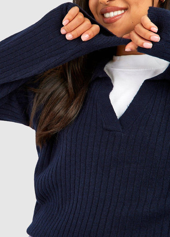 Темно-синій зимовий светр Boohoo