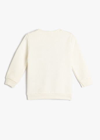 KOTON свитшот рисунок молочный кэжуал хлопок, трикотаж