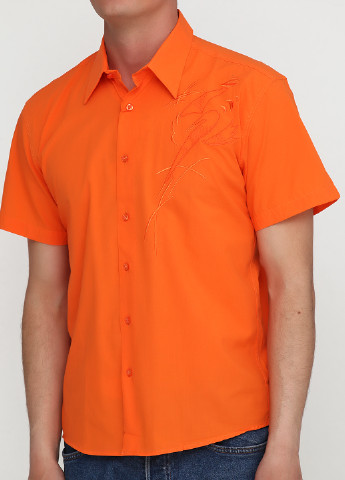 Сорочка ANG з коротким рукавом малюнок помаранчева кежуал
