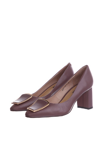 Фиолетовые женские кэжуал туфли на среднем каблуке - фото