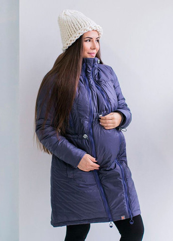 Фіолетова зимня куртка для вагітних куртка-ковдра Love & Carry
