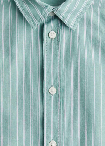 Светло-бирюзовая кэжуал рубашка в полоску H&M