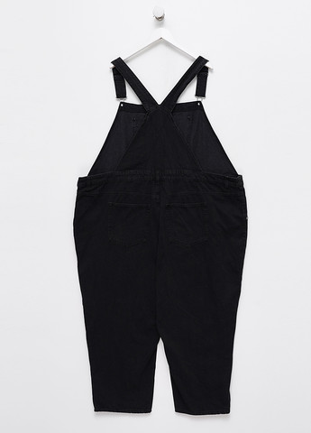 Комбінезон H&M комбінезон-брюки однотонний чорний джинсовий, кежуал джинс, бавовна