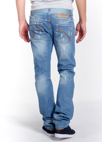 Голубые демисезонные прямые джинсы Moscanueva