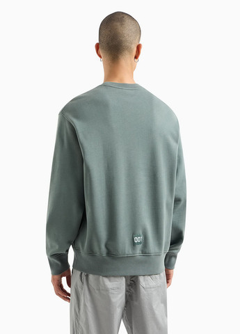 Сіро-зелений світшот Armani Exchange однотонний вишивка (365697296)