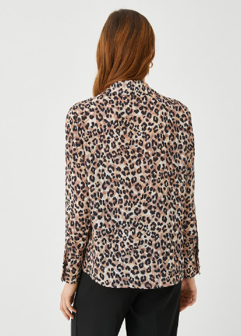 Коричневая кэжуал рубашка леопардовый KOTON