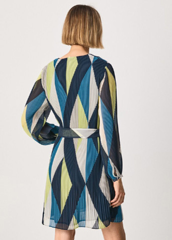 Комбинированное кэжуал платье Pepe Jeans с геометрическим узором
