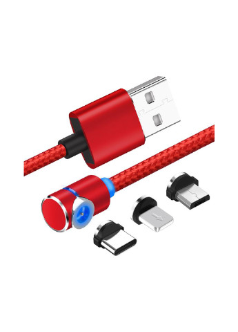Магнітний кабель USB SC-370 Magneto Game Red 3 в 1 - Lightning, Micro USB, Type-C 1 м (SC-370MGNT-RD) XoKo sc-370 магнитный кабель 3 в 1 - lightning, micro usb, type-c (132572873)