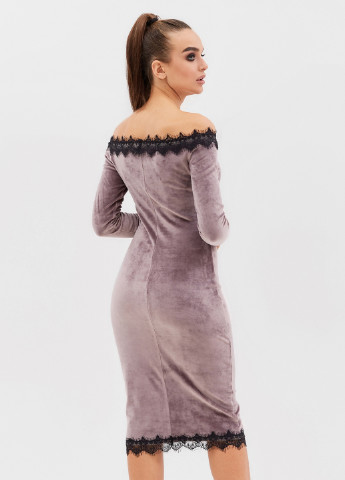 Лиловое коктейльное платье футляр ST-Seventeen однотонное