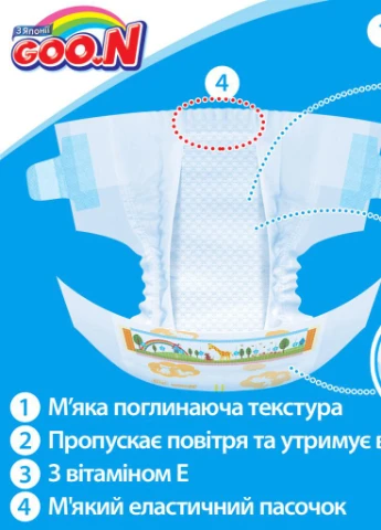 Підгузник Big XL 12-20 кг унісекс 42 шт. (843132) Goo.N (207383796)
