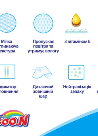 Підгузник Big XL 12-20 кг унісекс 42 шт. (843132) Goo.N (207383796)