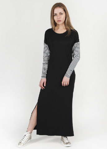 Чорна кежуал сукня Vergans в смужку