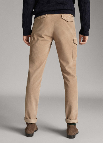 Бежевые кэжуал демисезонные карго брюки Massimo Dutti