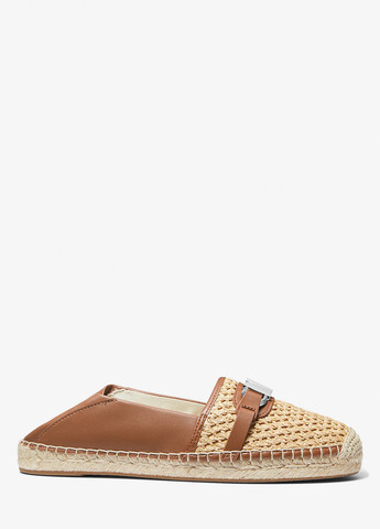 Коричневые эспадрильи Michael Kors однотонный логотип, пряжка, джут, плетение (331145184)