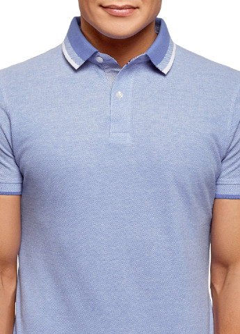 Светло-голубой футболка-поло для мужчин Oodji меланжевая